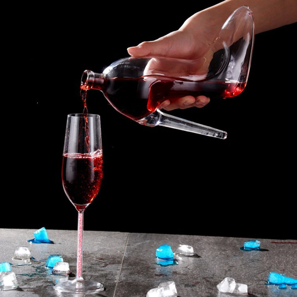 Bottiglia di vino con tacco alto Decanter per whisky Bottiglia di vino con bolle di vetro Bottiglia di vino con vodka al rum per il fratello Regalo del padre Regali unici