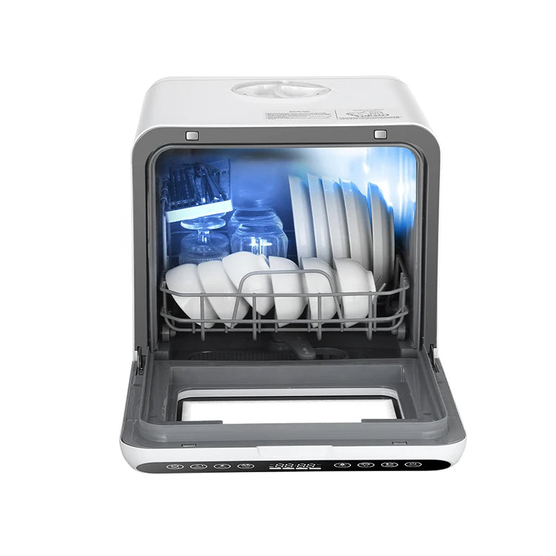 Tabletop Portable Dishwasher Automatic Mini Dishwasher with 5L Built-in Water Tank and Inlet Hose,4 Washing Programs Drying