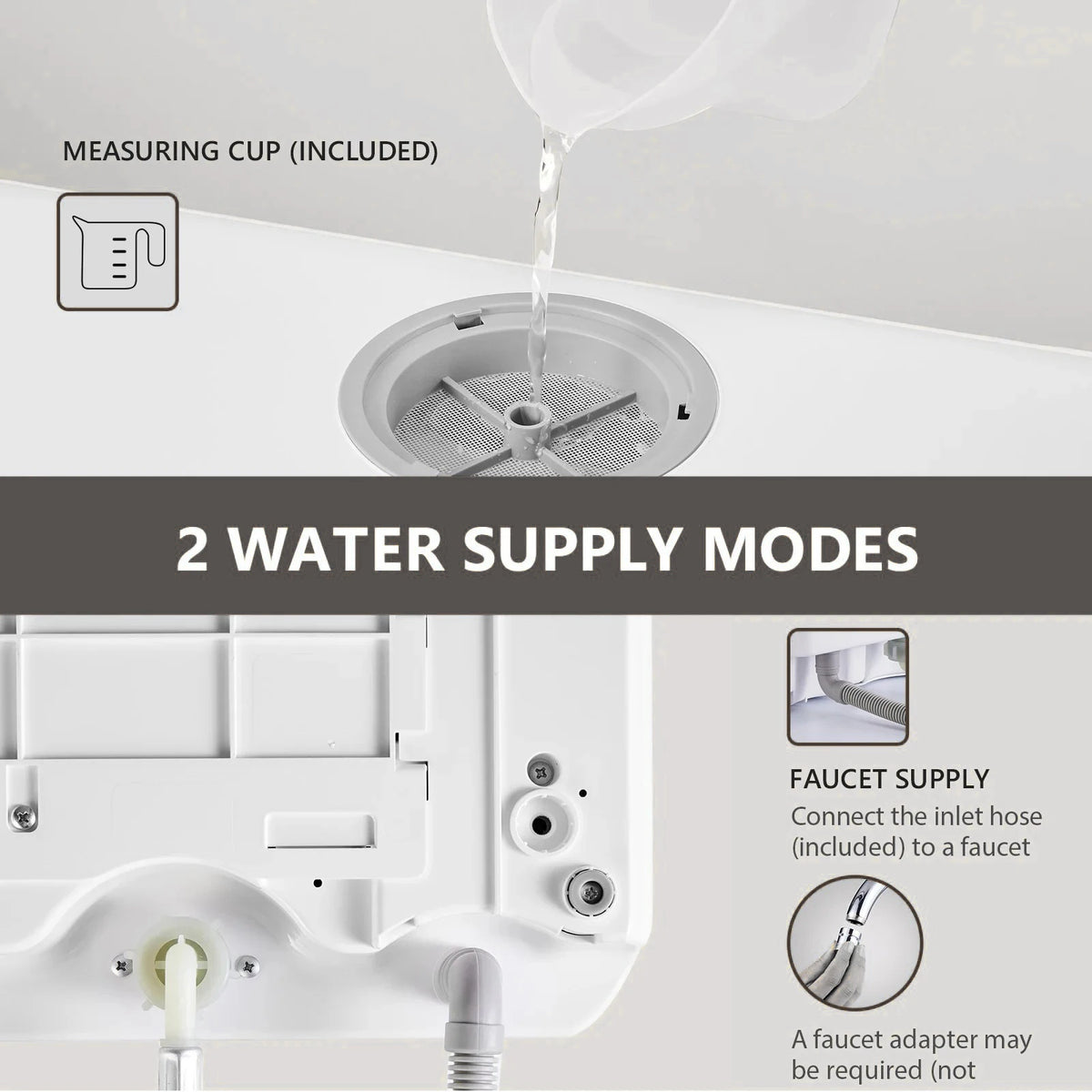 Tabletop Portable Dishwasher Automatic Mini Dishwasher with 5L Built-in Water Tank and Inlet Hose,4 Washing Programs Drying