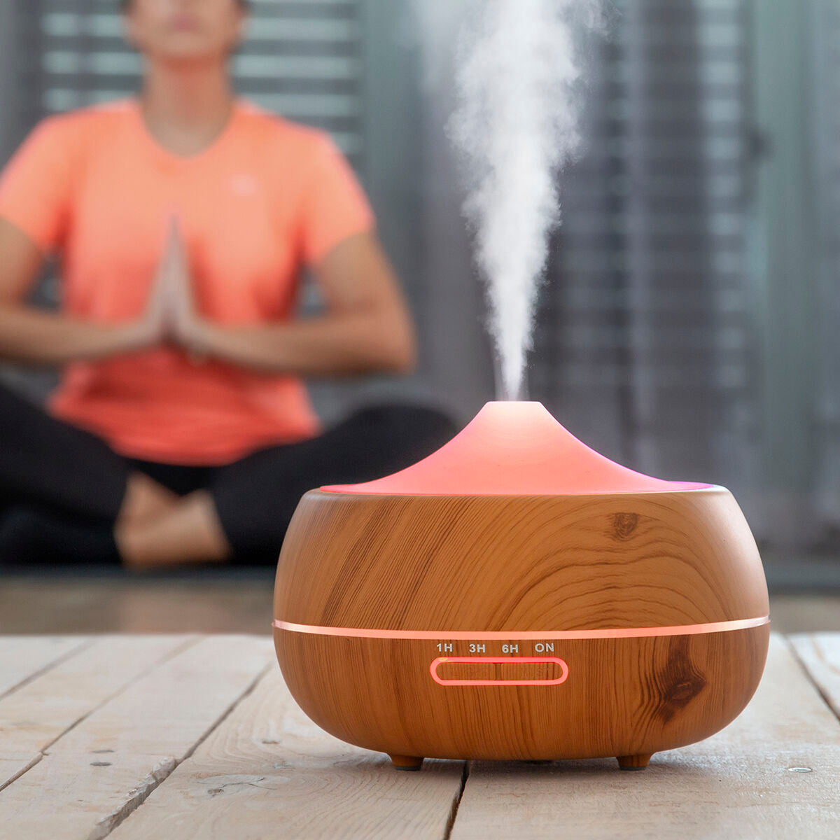Diffusore di Aromi Umidificatore LED Effetto Legno InnovaGoods