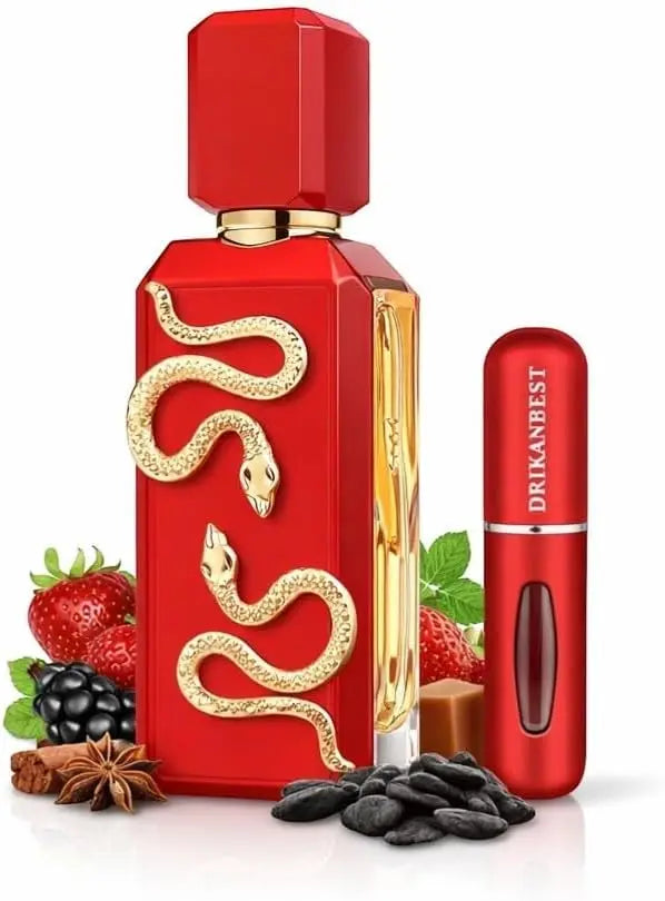 French Avenue Veneno Scarlet Eau de Parfum Unisex 100ml + Atomizzatore Ricaricabile Drikanbest 5ml in Omaggio – Profumo Arabo Dolce e di Lunga Durata