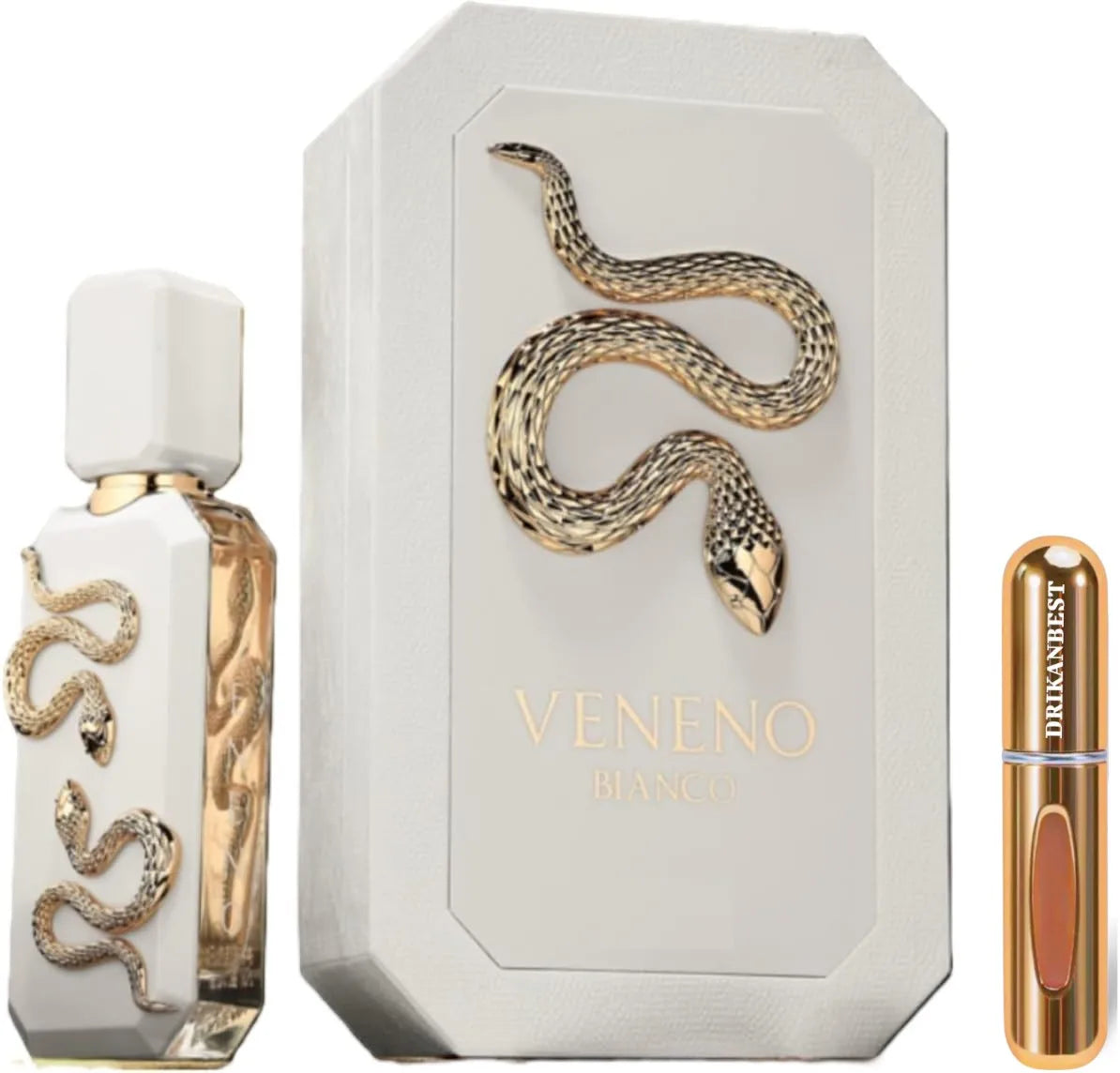French Avenue Veneno Bianco Eau de Parfum Unisex 100ml + Atomizzatore Ricaricabile Drikanbest 5ml in Omaggio – Profumo Arabo Cremoso e di Lunga Durata
