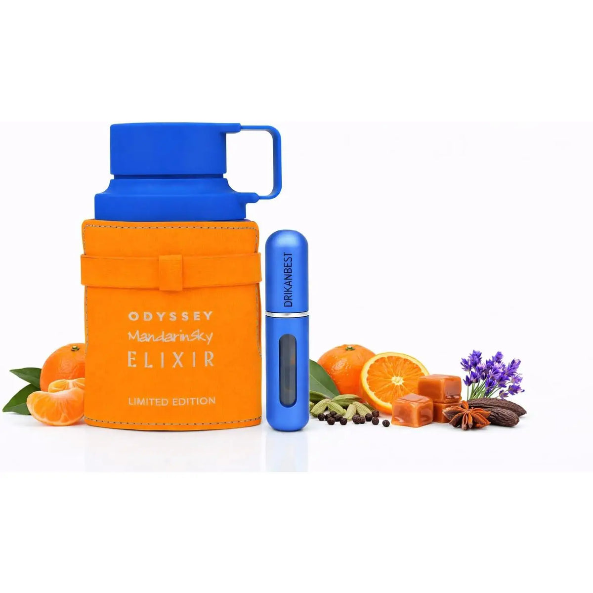 Armaf Odyssey Mandarin Sky Elixir EDP 100ml – Profumo unisex legnoso-citrato di lunga durata + Atomizzatore Drikanbest 5ml in omaggio