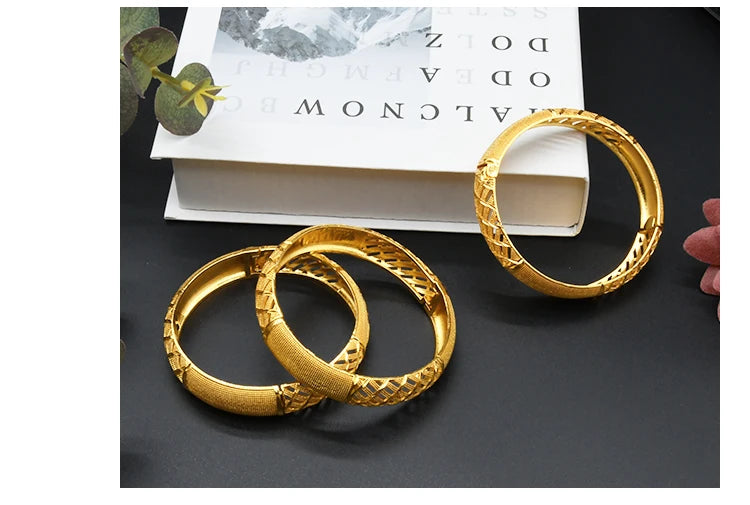 ANIID Bracciale con ciondoli da donna Bracciale in oro 24 carati Gioielli con fiori di Dubai Marchio di gioielli hawaiani etiopi di design africano