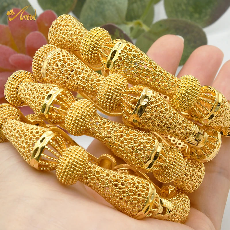 ANIID Bracciale con ciondoli da donna Bracciale in oro 24 carati Gioielli con fiori di Dubai Marchio di gioielli hawaiani etiopi di design africano