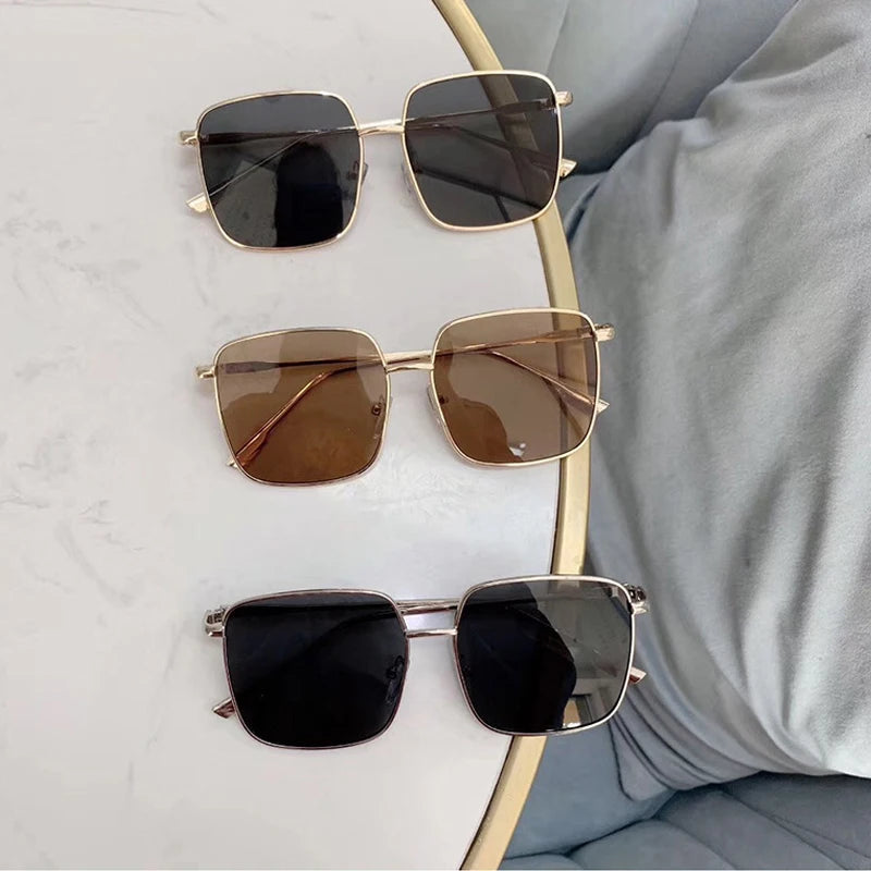 Occhiali da Sole Oversize Squadrati in Metallo