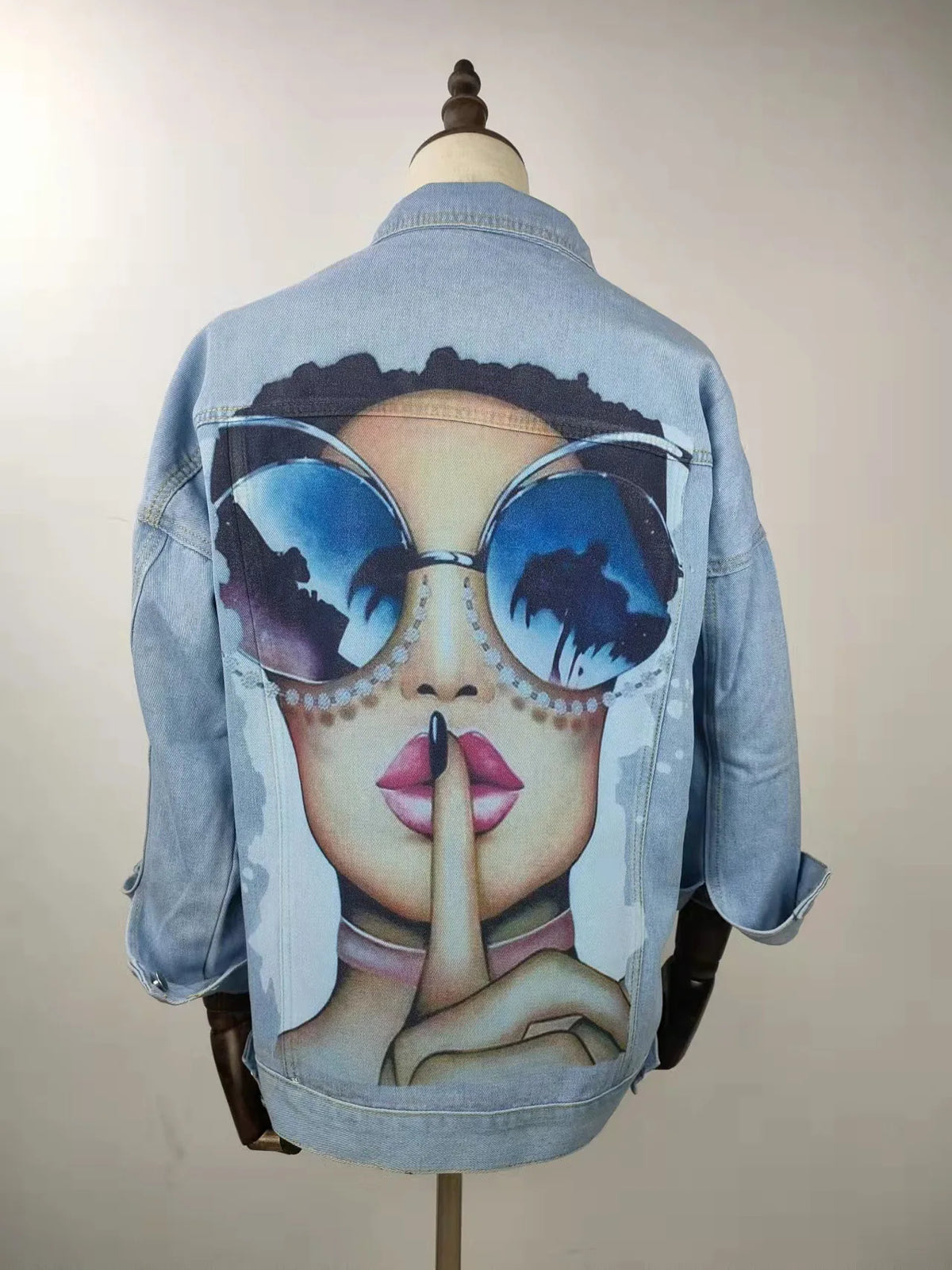 Giacca di jeans Casual per donna, stampa di personalità della ragazza della città, autunno e inverno, vendita calda, commercio estero, nuovo cappotto, all'ingrosso