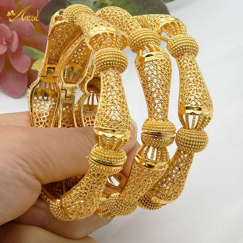ANIID Bracciale con ciondoli da donna Bracciale in oro 24 carati Gioielli con fiori di Dubai Marchio di gioielli hawaiani etiopi di design africano