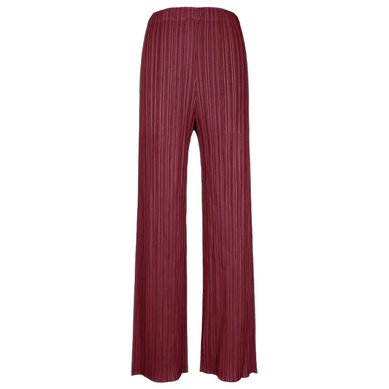 Pantaloni a vita alta a pieghe dritti larghi classici di design Miyake eleganti casual da donna primavera estate autunno disponibili