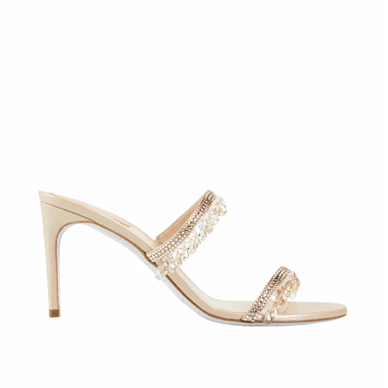 Sandali con ciondolo in cristallo pantofole a spillo da donna punta aperta tacchi alti sandali scarpe da sposa per feste femminili donna nuova estate