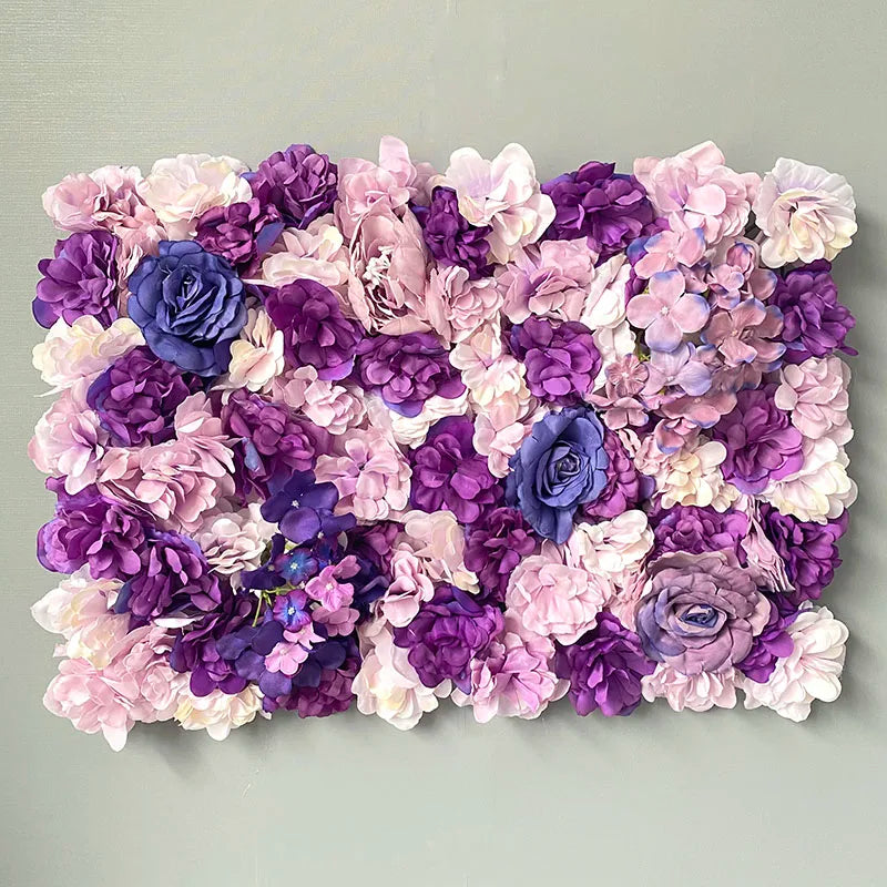 Flores de pared de fondo de seda rosa, decoración de boda, panel de pared de flores artificiales personalizado para telones de fondo de decoración del hogar, baby shower