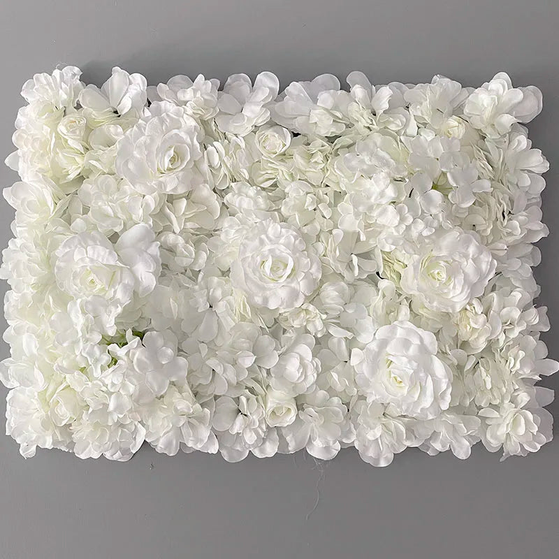 Flores de pared de fondo de seda rosa, decoración de boda, panel de pared de flores artificiales personalizado para telones de fondo de decoración del hogar, baby shower