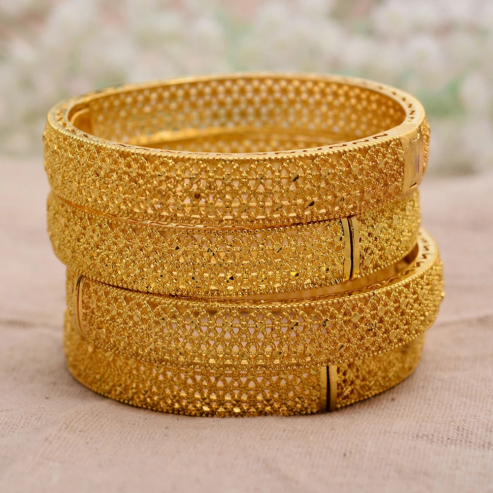 Bracciali color oro di Dubai per donne, bracciale etiope da sposa di Dubai, bracciale africano, gioielli arabi, bracciale con ciondoli dorati