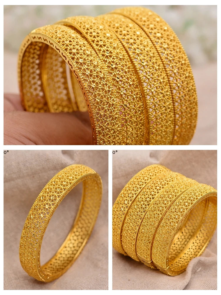 Bracciali color oro di Dubai per donne, bracciale etiope da sposa di Dubai, bracciale africano, gioielli arabi, bracciale con ciondoli dorati