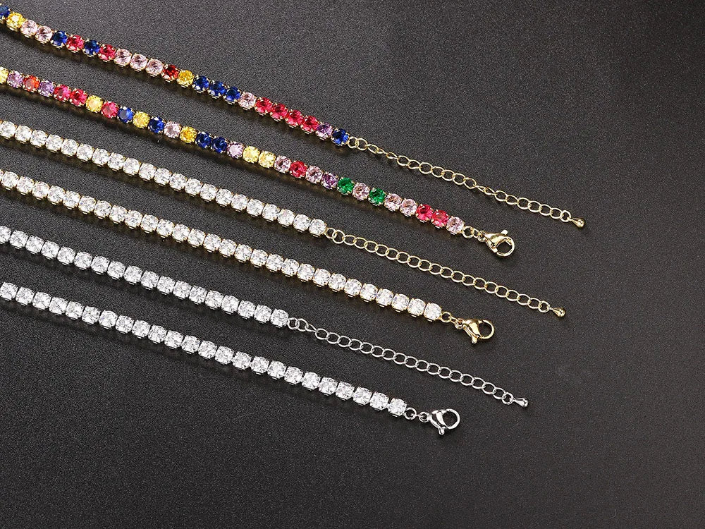 Collana girocollo semplice ghiacciata da tennis CZ per donna uomo catena corta in cristallo sul collo accessori tendenza Hip Hop gioielli OHN016