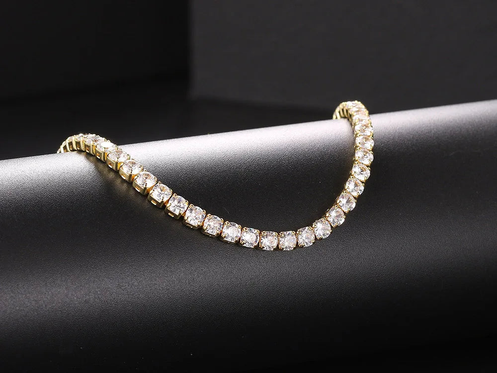 Collana girocollo semplice ghiacciata da tennis CZ per donna uomo catena corta in cristallo sul collo accessori tendenza Hip Hop gioielli OHN016