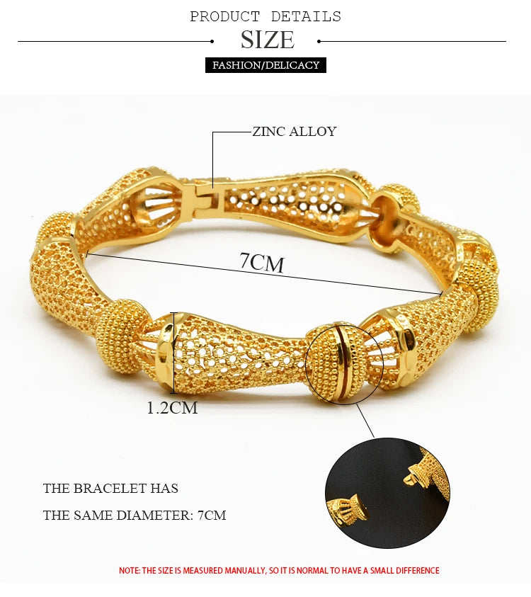 ANIID Bracciale con ciondoli da donna Bracciale in oro 24 carati Gioielli con fiori di Dubai Marchio di gioielli hawaiani etiopi di design africano