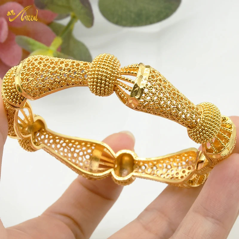 ANIID Bracciale con ciondoli da donna Bracciale in oro 24 carati Gioielli con fiori di Dubai Marchio di gioielli hawaiani etiopi di design africano