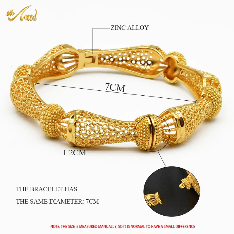 ANIID Bracciale con ciondoli da donna Bracciale in oro 24 carati Gioielli con fiori di Dubai Marchio di gioielli hawaiani etiopi di design africano