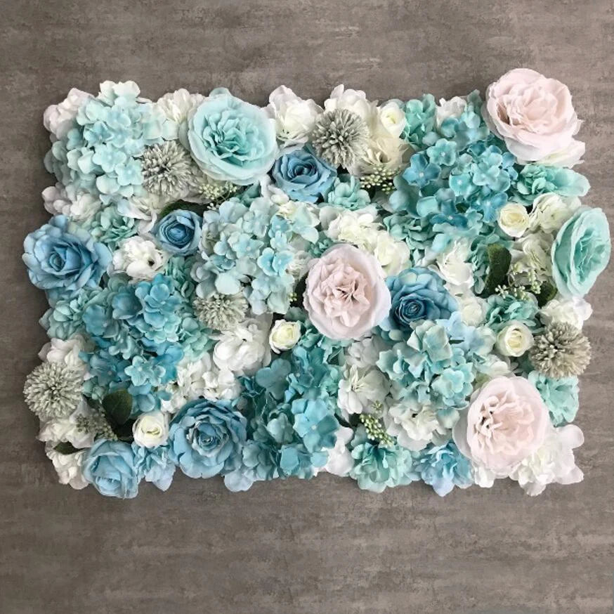 Flores de pared de fondo de seda rosa, decoración de boda, panel de pared de flores artificiales personalizado para telones de fondo de decoración del hogar, baby shower
