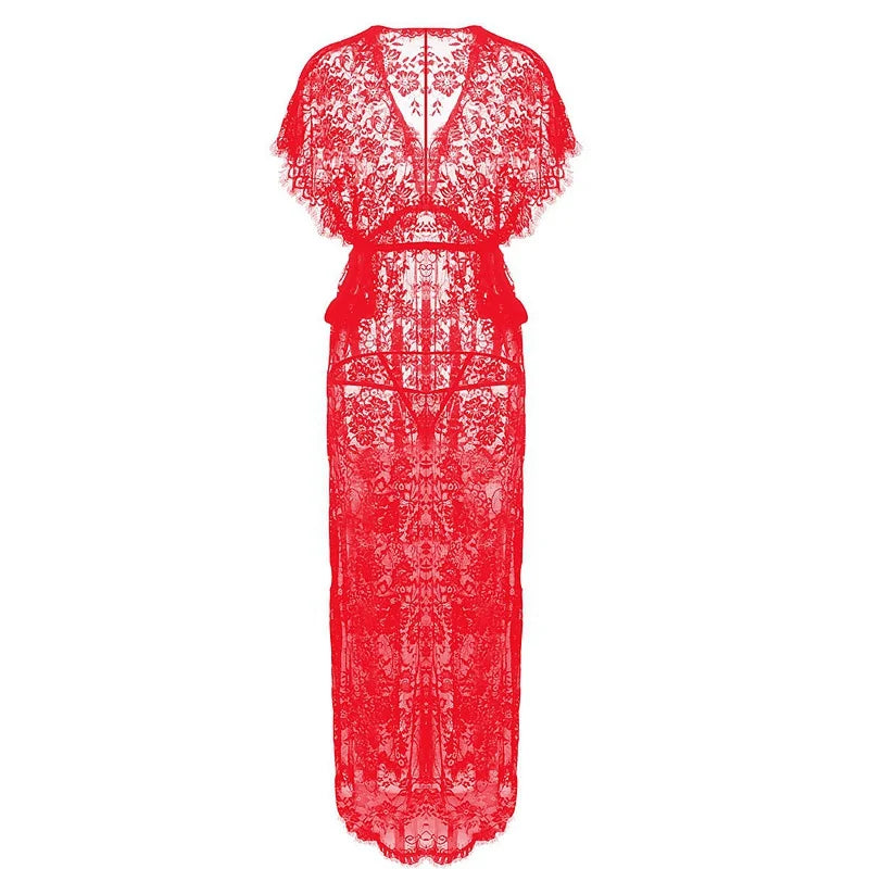 Abiti intimi da donna Abito da notte Abito in pizzo Abiti da sposa Indumenti da notte da donna Abito sexy Camicia da notte floreale Lunga
