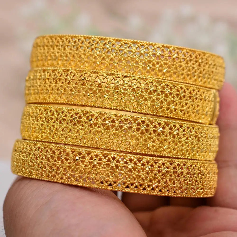 Bracciali color oro di Dubai per donne, bracciale etiope da sposa di Dubai, bracciale africano, gioielli arabi, bracciale con ciondoli dorati