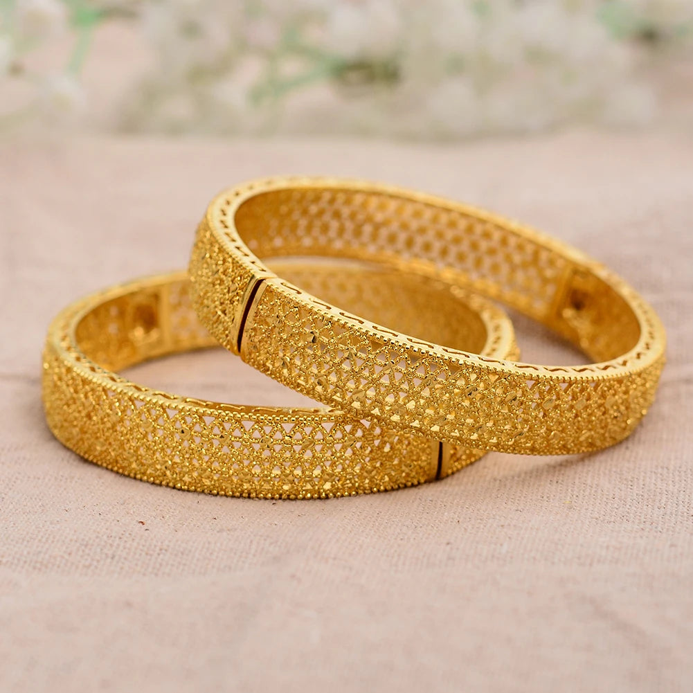 Bracciali color oro di Dubai per donne, bracciale etiope da sposa di Dubai, bracciale africano, gioielli arabi, bracciale con ciondoli dorati