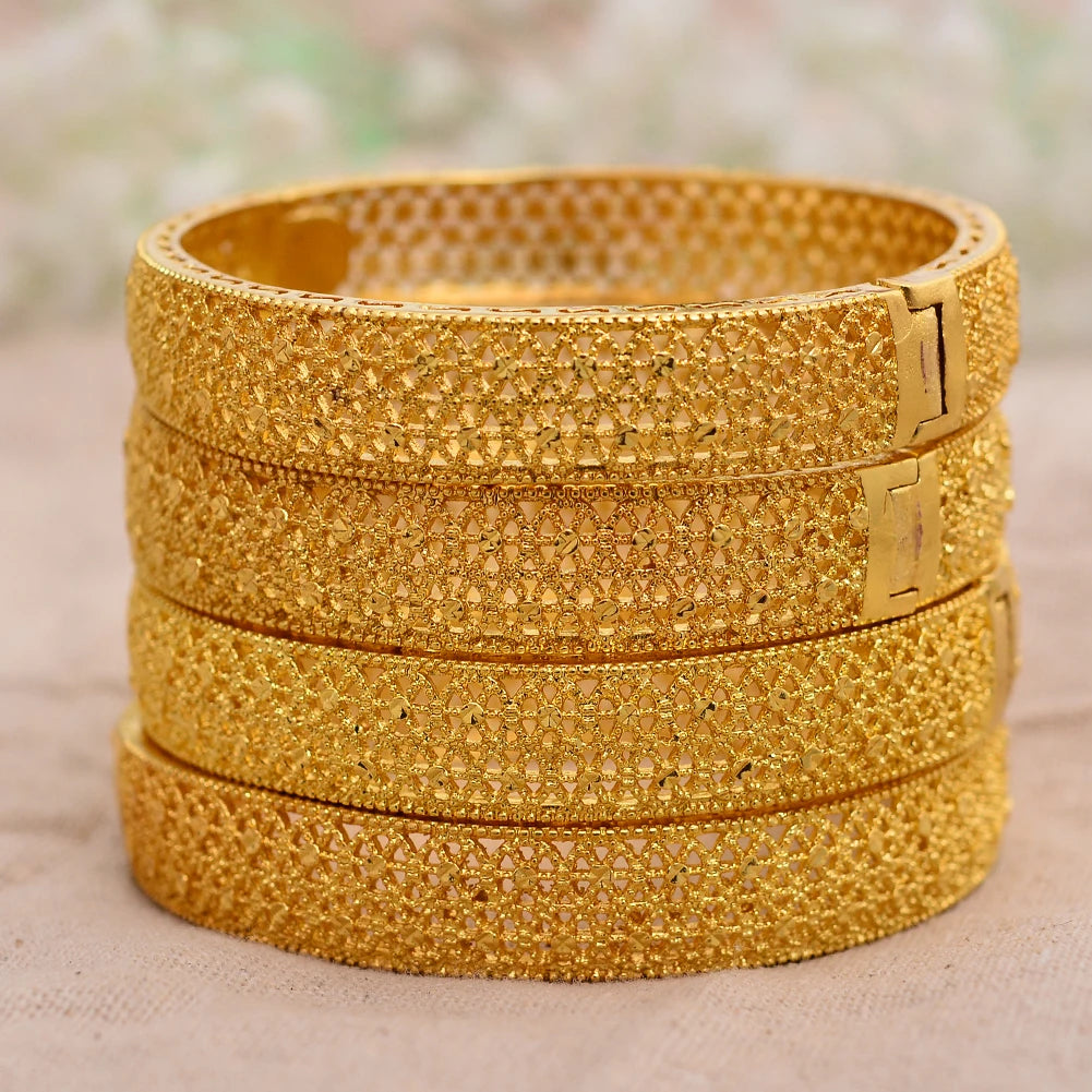 Bracciali color oro di Dubai per donne, bracciale etiope da sposa di Dubai, bracciale africano, gioielli arabi, bracciale con ciondoli dorati