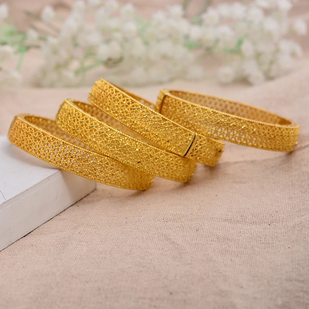 Bracciali color oro di Dubai per donne, bracciale etiope da sposa di Dubai, bracciale africano, gioielli arabi, bracciale con ciondoli dorati