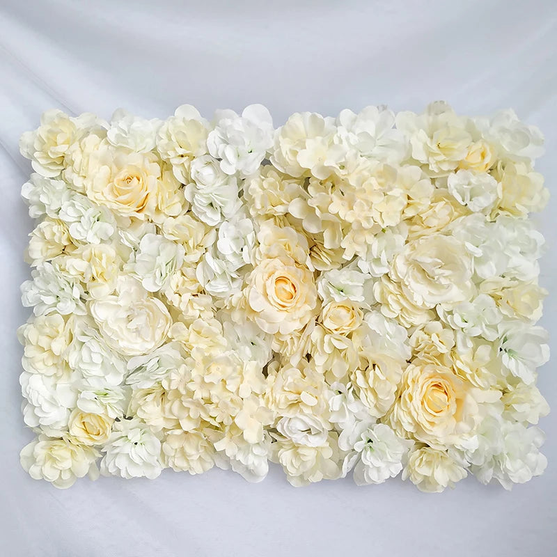 Flores de pared de fondo de seda rosa, decoración de boda, panel de pared de flores artificiales personalizado para telones de fondo de decoración del hogar, baby shower