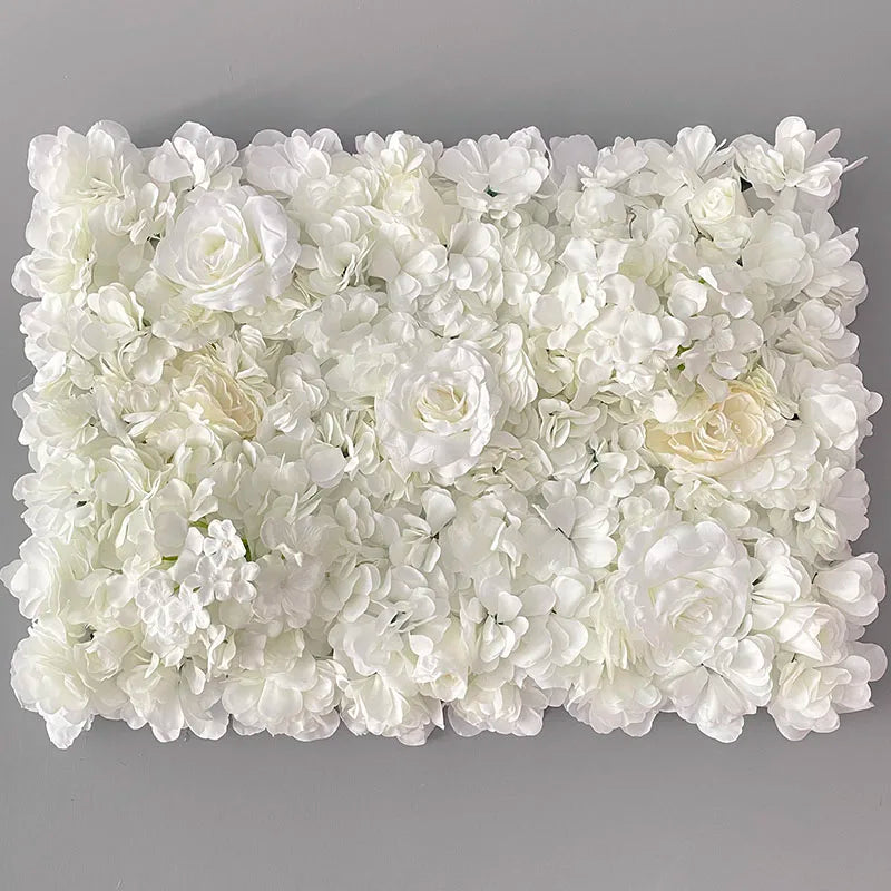Flores de pared de fondo de seda rosa, decoración de boda, panel de pared de flores artificiales personalizado para telones de fondo de decoración del hogar, baby shower