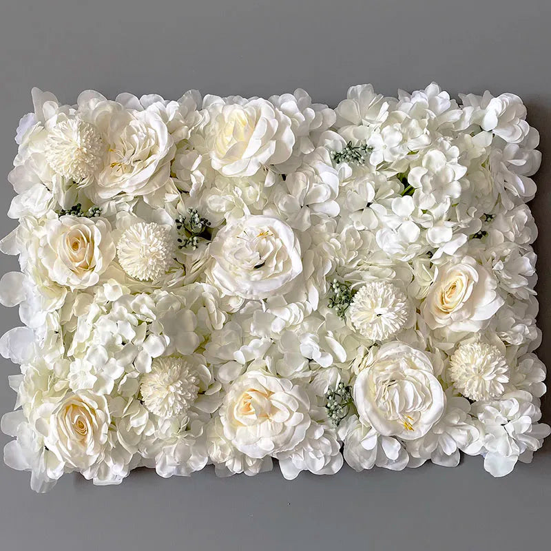 Flores de pared de fondo de seda rosa, decoración de boda, panel de pared de flores artificiales personalizado para telones de fondo de decoración del hogar, baby shower