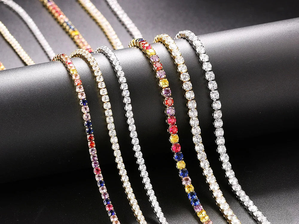 Collana girocollo semplice ghiacciata da tennis CZ per donna uomo catena corta in cristallo sul collo accessori tendenza Hip Hop gioielli OHN016