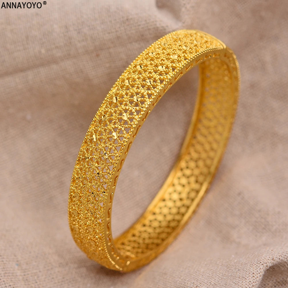 Bracciali color oro di Dubai per donne, bracciale etiope da sposa di Dubai, bracciale africano, gioielli arabi, bracciale con ciondoli dorati