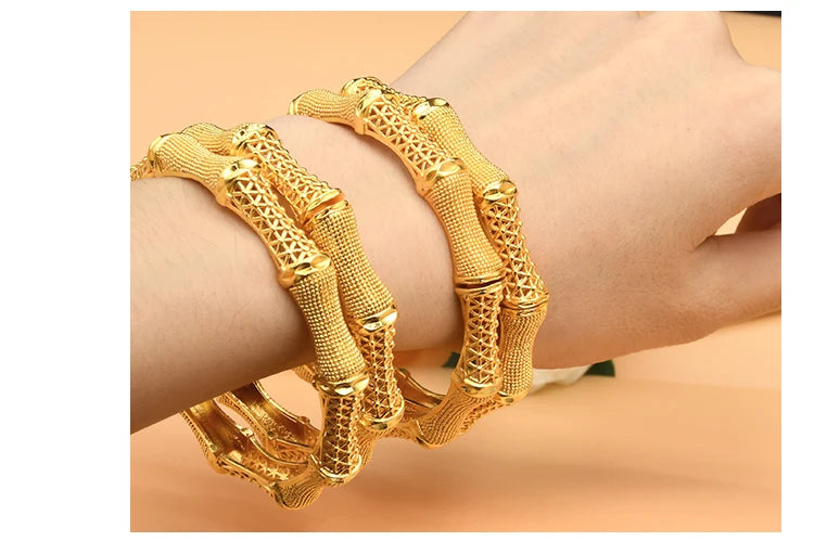 ANIID Bracciale con ciondoli da donna Bracciale in oro 24 carati Gioielli con fiori di Dubai Marchio di gioielli hawaiani etiopi di design africano