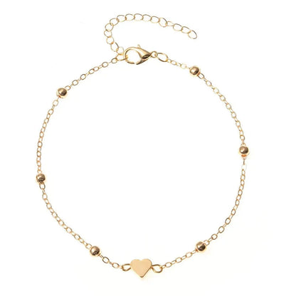Cavigliera Boho a Strati con Perline e Cuore