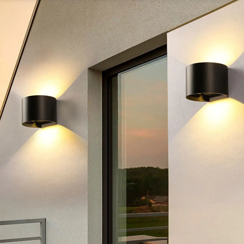 Lámpara de pared LED COB de 6W 12W resistente al agua IP65 para interior y exterior, luces de pared de aluminio de estilo simple para dormitorio, pasillo, porche, balcón