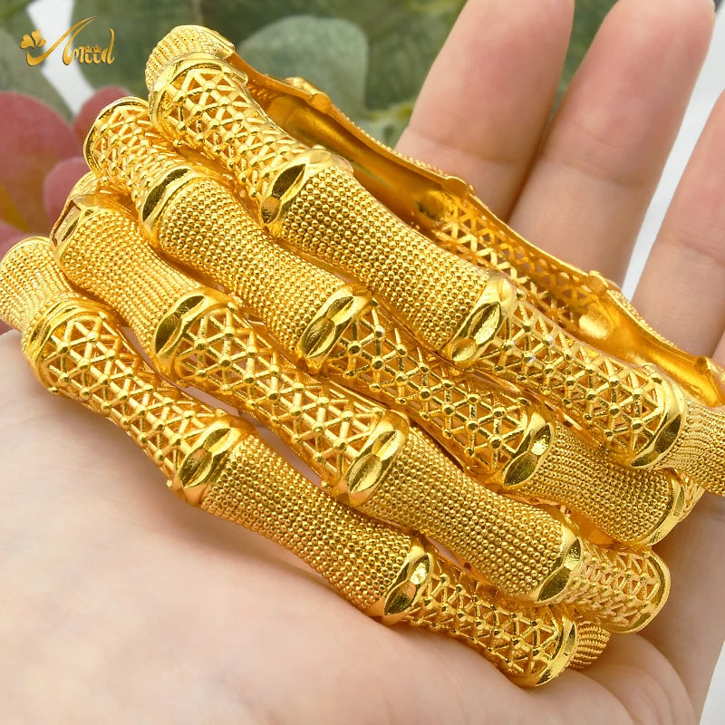 ANIID Bracciale con ciondoli da donna Bracciale in oro 24 carati Gioielli con fiori di Dubai Marchio di gioielli hawaiani etiopi di design africano