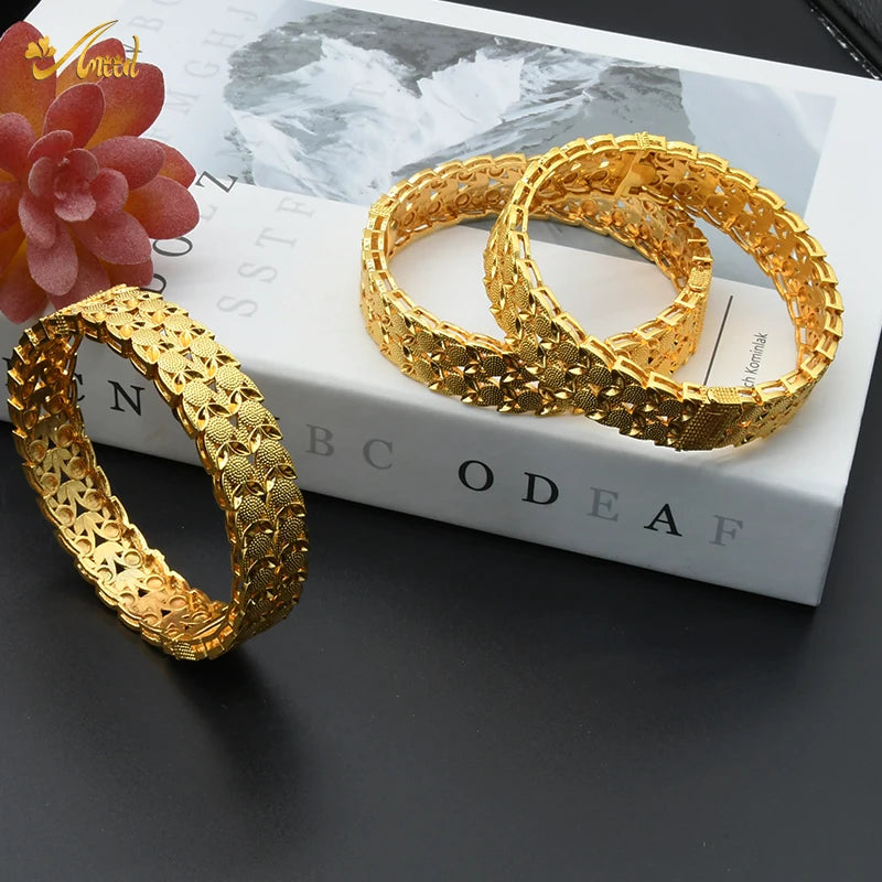 ANIID Bracciale con ciondoli da donna Bracciale in oro 24 carati Gioielli con fiori di Dubai Marchio di gioielli hawaiani etiopi di design africano