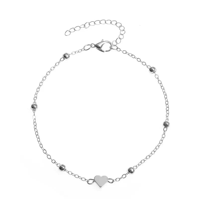 Cavigliera Boho a Strati con Perline e Cuore
