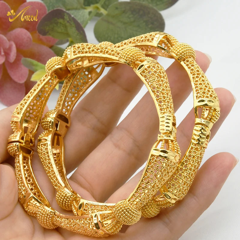 ANIID Bracciale con ciondoli da donna Bracciale in oro 24 carati Gioielli con fiori di Dubai Marchio di gioielli hawaiani etiopi di design africano