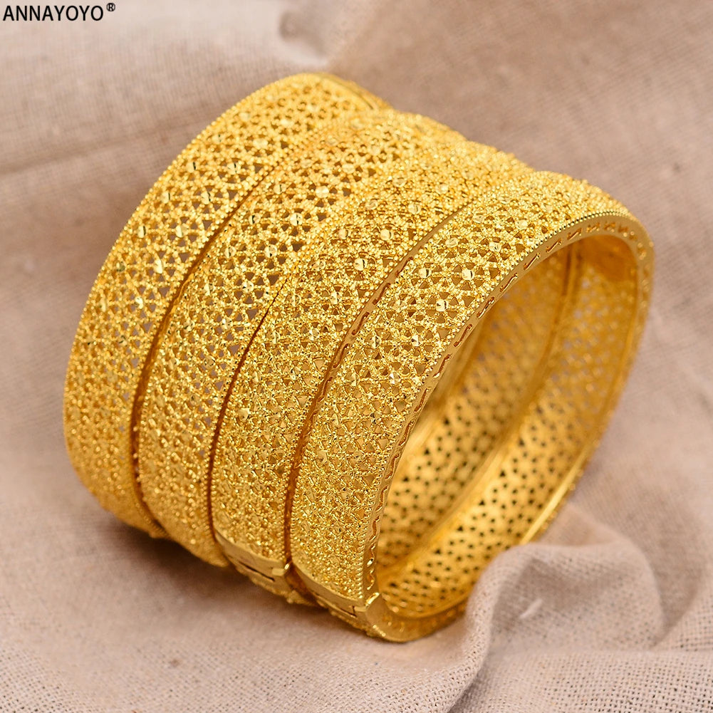 Bracciali color oro di Dubai per donne, bracciale etiope da sposa di Dubai, bracciale africano, gioielli arabi, bracciale con ciondoli dorati