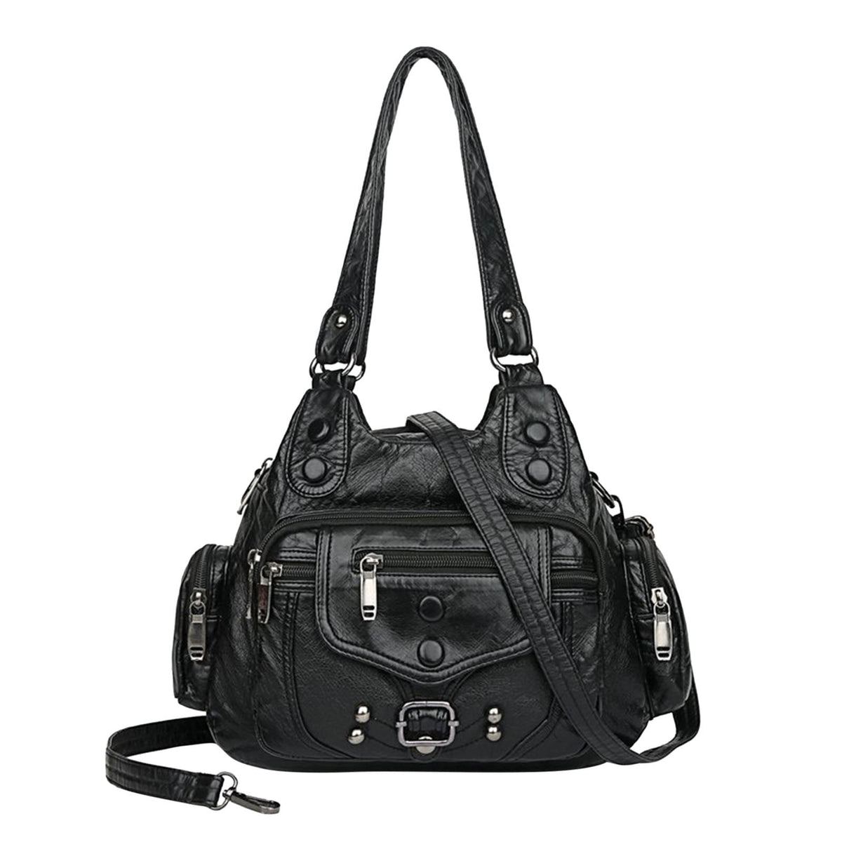 Borsa Hobo in Ecopelle con Tracolla Removibile