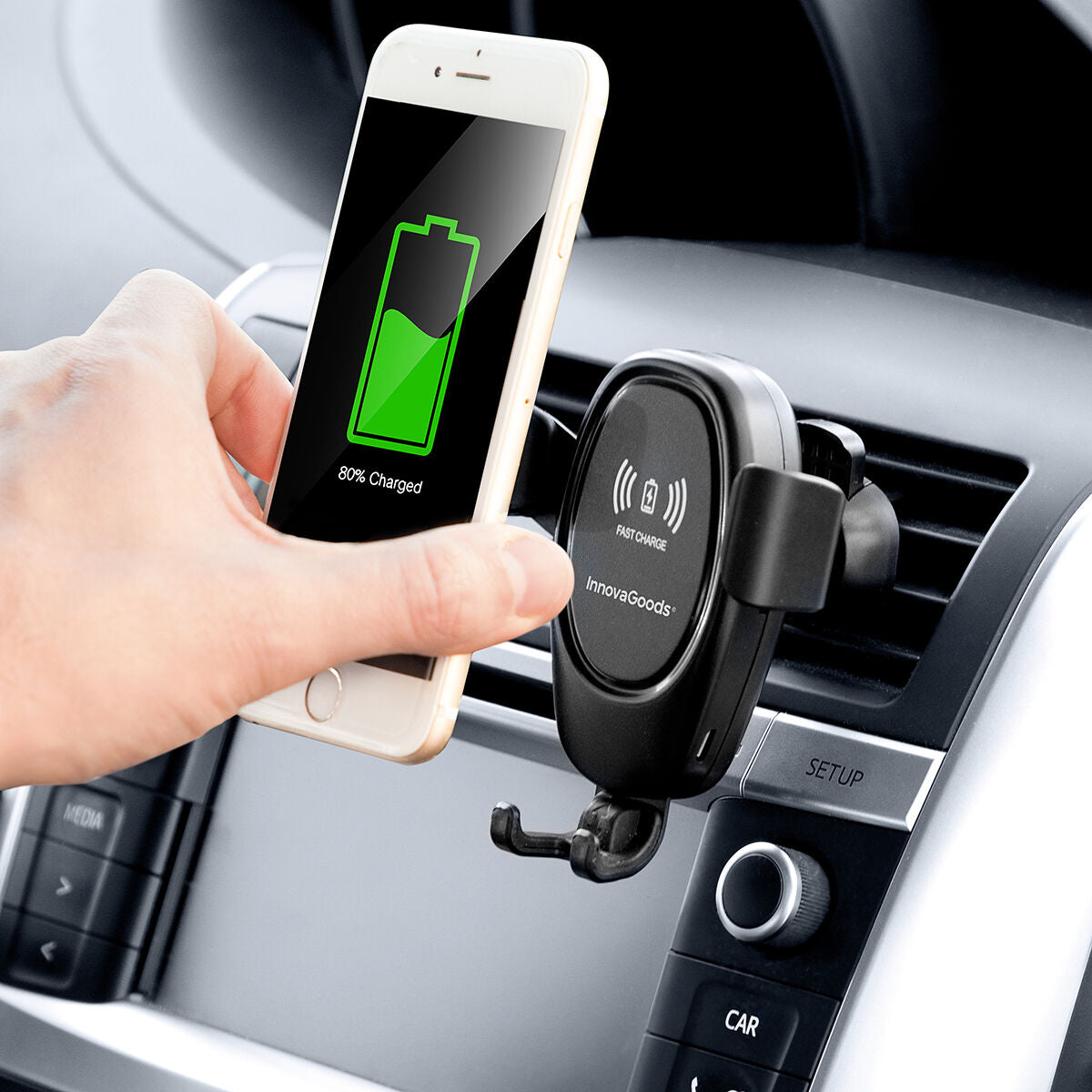 Supporto Auto con Ricarica Wireless Wolder InnovaGoods