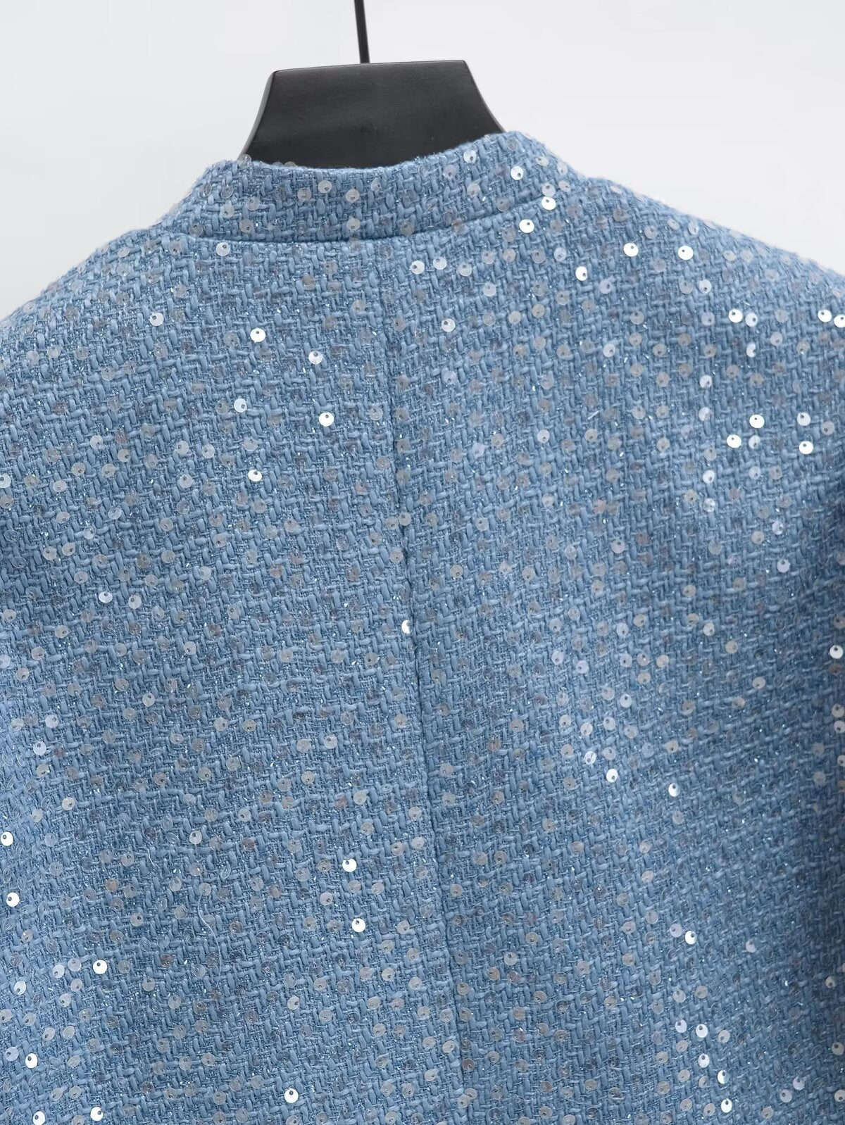 BKQU eleganti giubbotti Bomber con paillettes moda donna maniche lunghe o-collo cappotti corti 2024 autunno inverno donna capispalla High Street