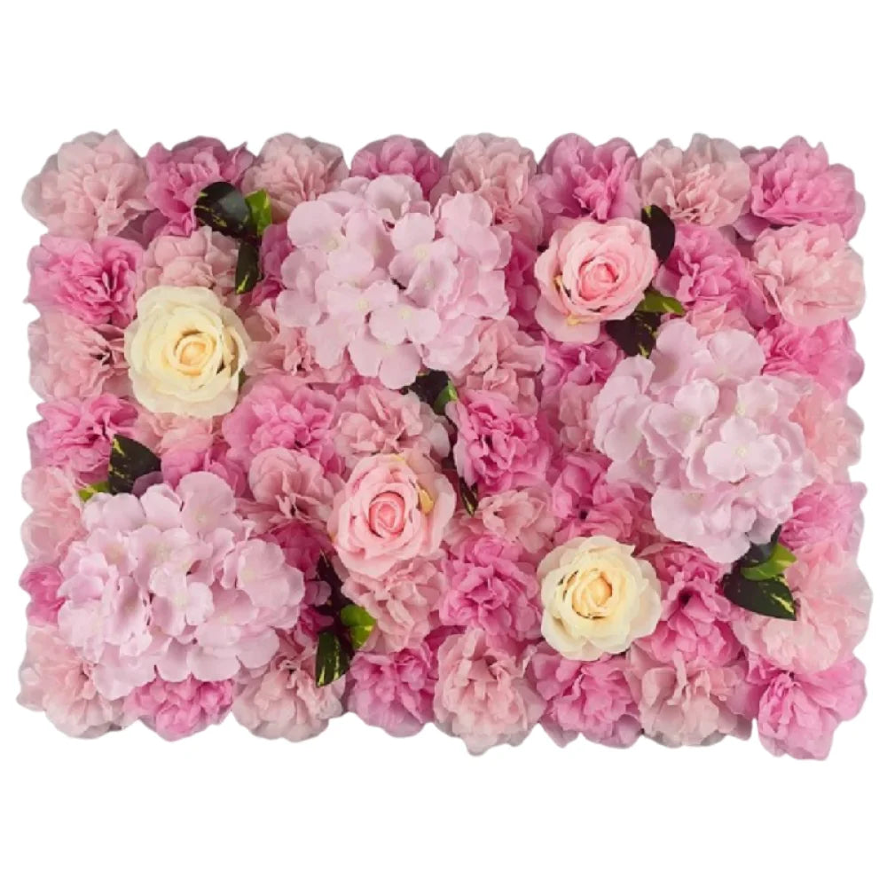 Handmade Artificial Flower Wall Panels Realistic Romantic Wedding Wall Backdrop Easy To Install 60X40cm Plastic 3D Floral Wall