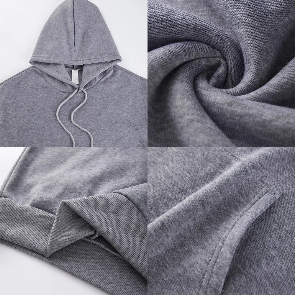 Felpe con Cappuccio Stampate Pretty Girls Club, Pullover Caldi in Pile Sportivi da Jogging per Donne, Felpe Invernali Larghe, Abbigliamento Casual con Tasche