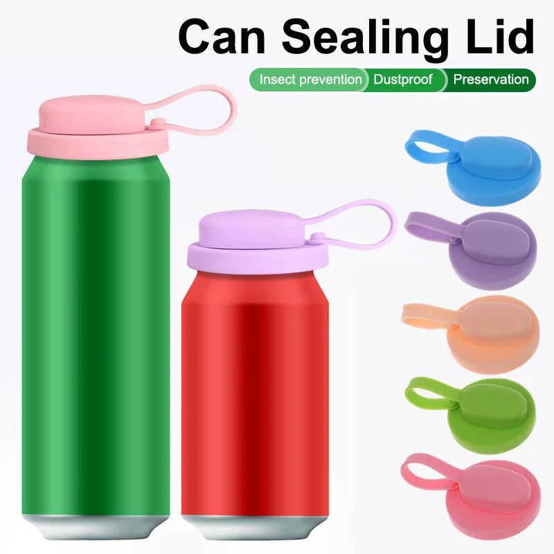 {MX} Creative Soda Can Sealed Cover Color Silicone Straw Beverage Can Cover For Canned Beverage Reusable Tank Lid