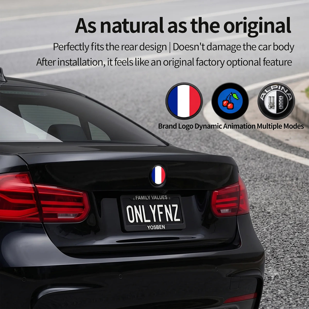 For E46 E90 E60 F30 F10 E39 E36 F20 G82 G30 G20 E87 E92 E91 E30 X1 Car Trunk LogoLED, Vehicle Dynamic Multi-Mode Indicator