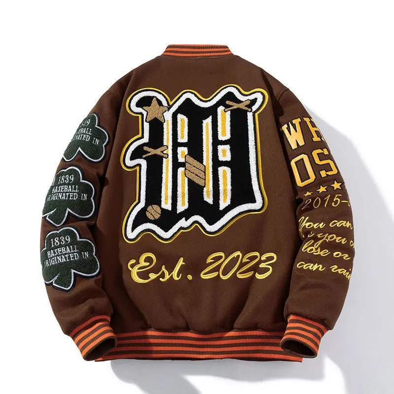 Uniforme da baseball ricamata per uomo Giacche bomber primavera autunno Giacche college vintage Capispalla da donna Abbigliamento uomo moda